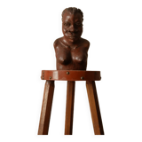 Carved wooden bust African art tribal ethnic decoration