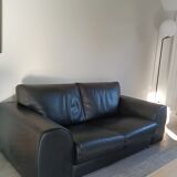 2 black leather sofas Duvivier