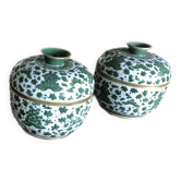 Pair of signed potiches, porcelain, twentieth century, Shunzhi style, Qing dynasty, China