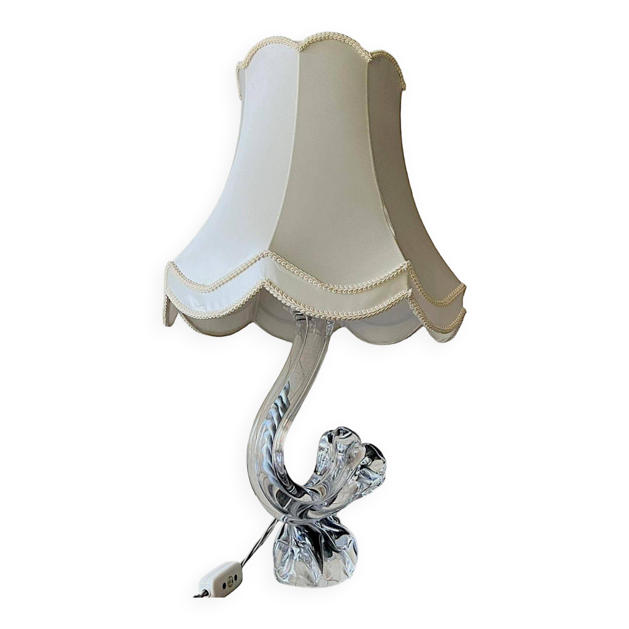 1960s Crystal Art Table Lamp for Daum France