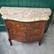CURVED MARQUETRY CHEST WITH MARBLE TOP 3 ROSEWOOD DRAWERS