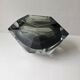 Murano glass Sommerso smoky grey and transparent empty pocket cup 20cm