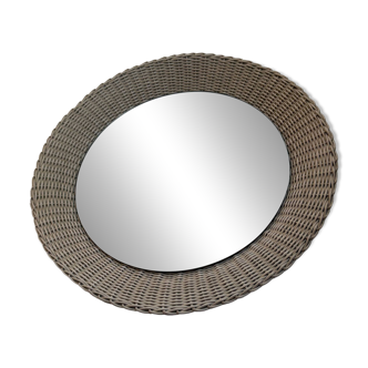 Wicker mirror, Josef Daubenbuchel, Germany, 1930s