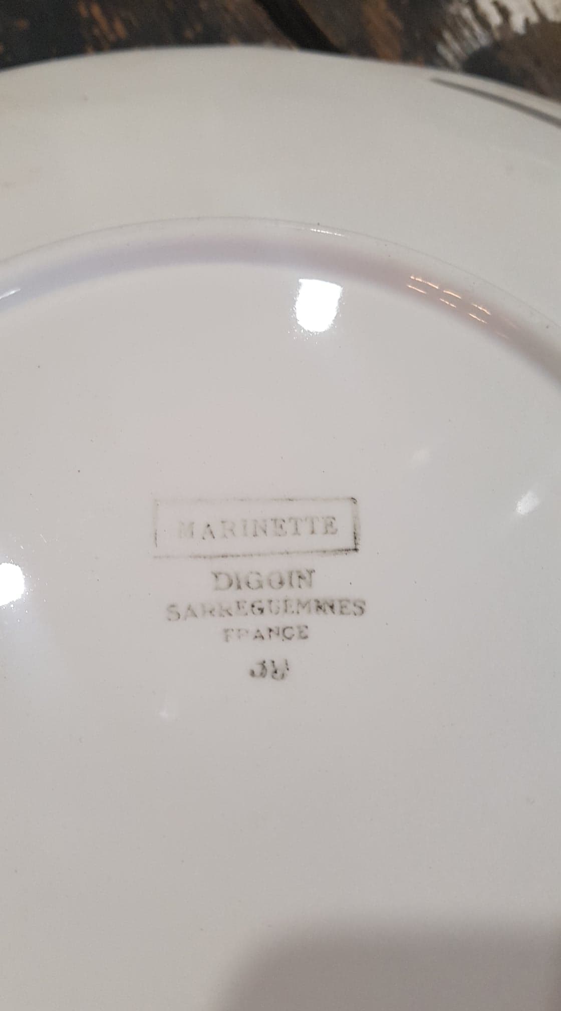 Digoin Sarreguemines marinette style pie dish