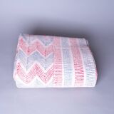 Vintage kantha "Bengal Chevron" blue and red.
