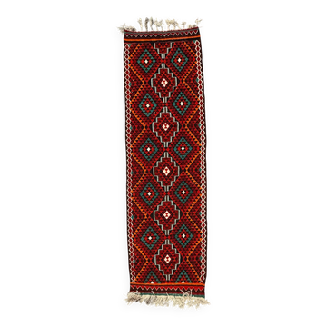 Turkish kilim runner 330x100 cm, vintage kelim rug, long and narrow 2512