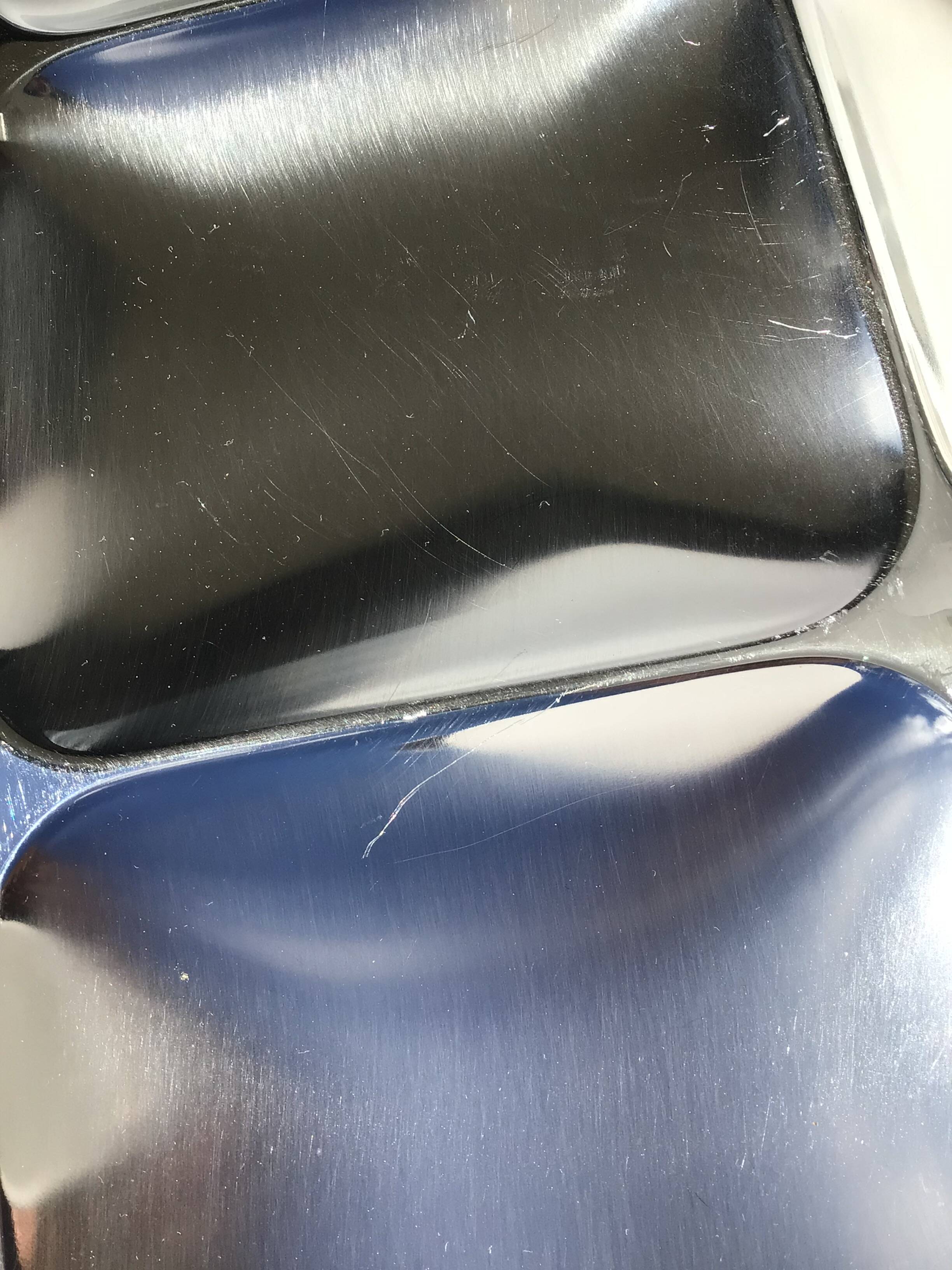 Stainless steel rectangular dish with compartments