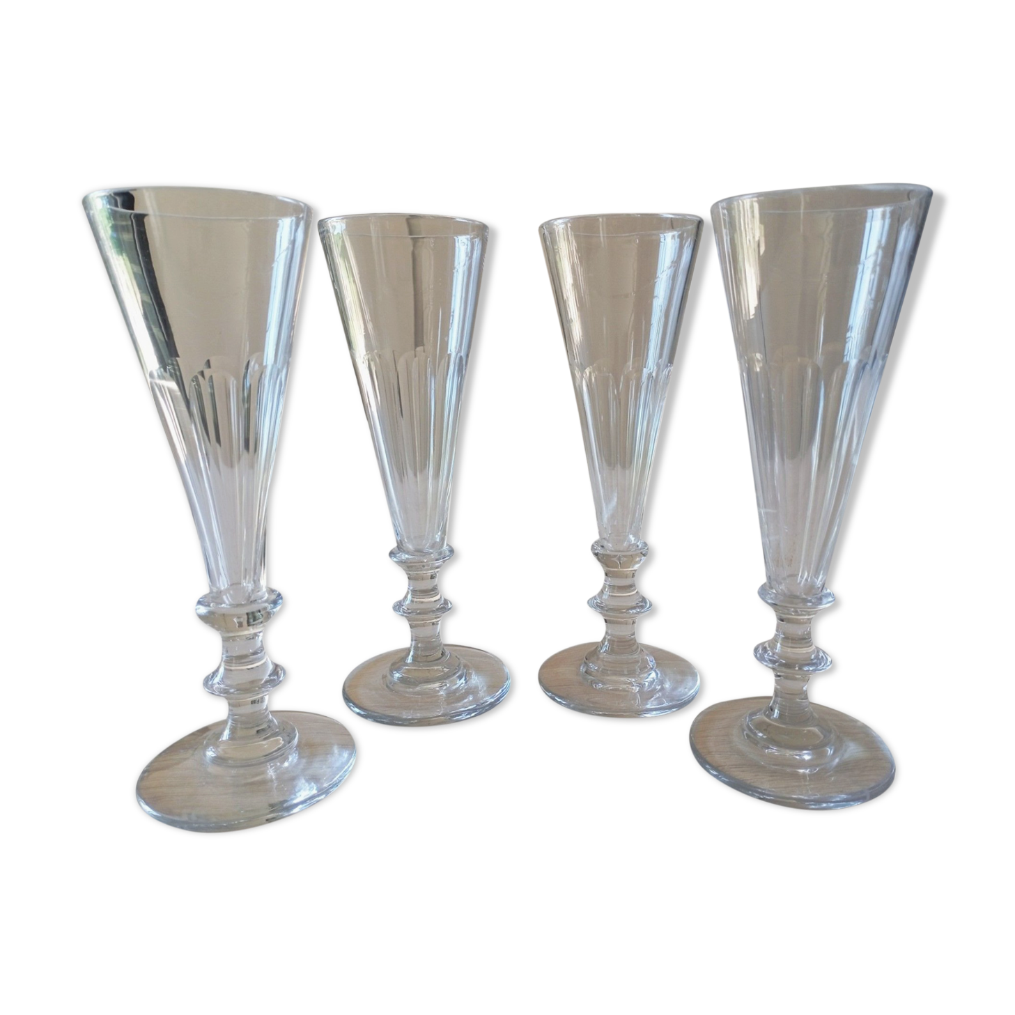 Set of 4 crystal champagne flutes