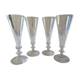 Set of 4 crystal champagne flutes