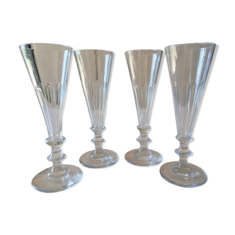 Set of 4 crystal champagne flutes