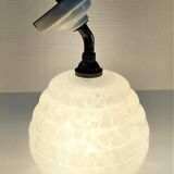 Wall lamp glass Clichy white brass porcelain 30s