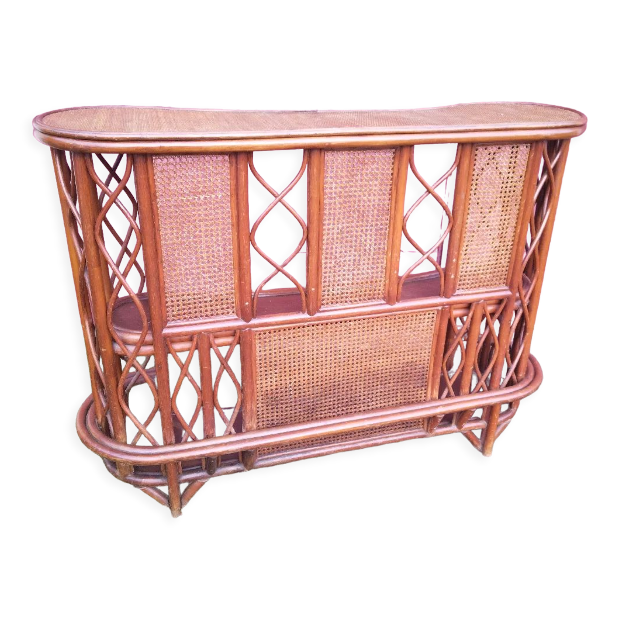 Rattan bar and canning 60's