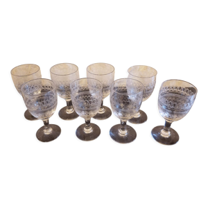 8 verres à vin cristal