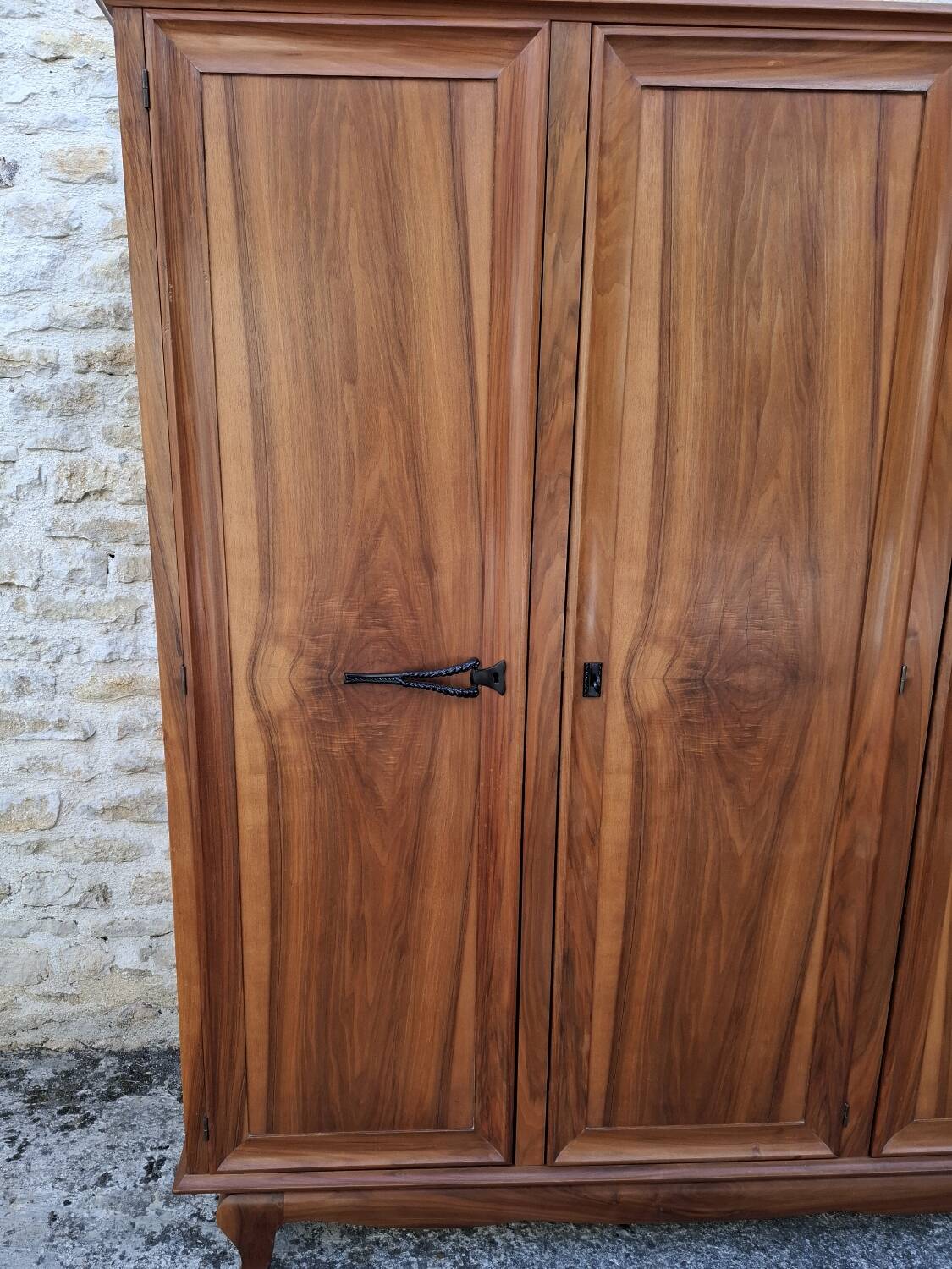 3-door walnut wardrobe