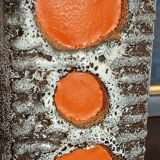 Vase Strehla 1970 Allemagne fat lava et taches oranges