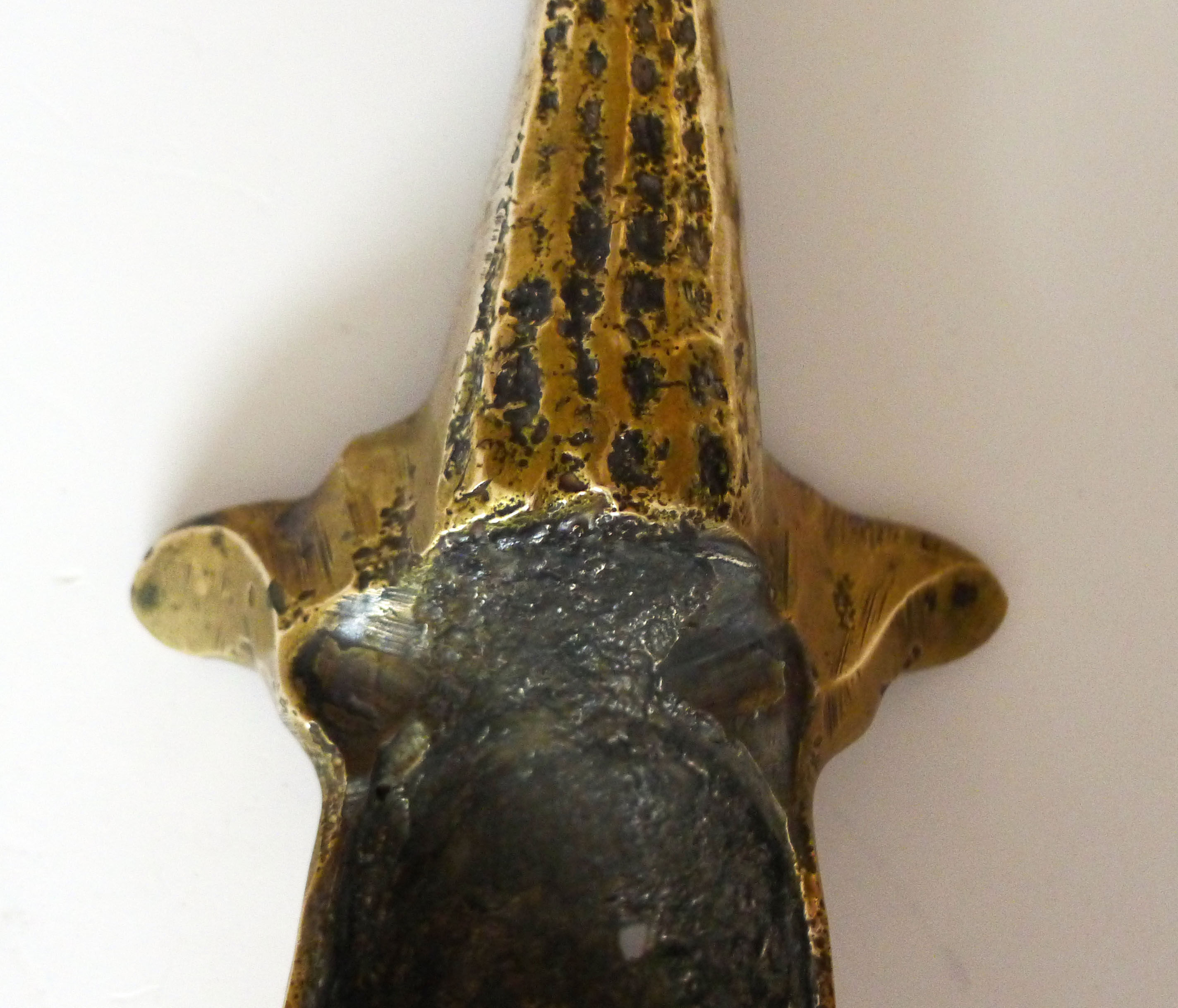Crocodile ashtray with brass lid