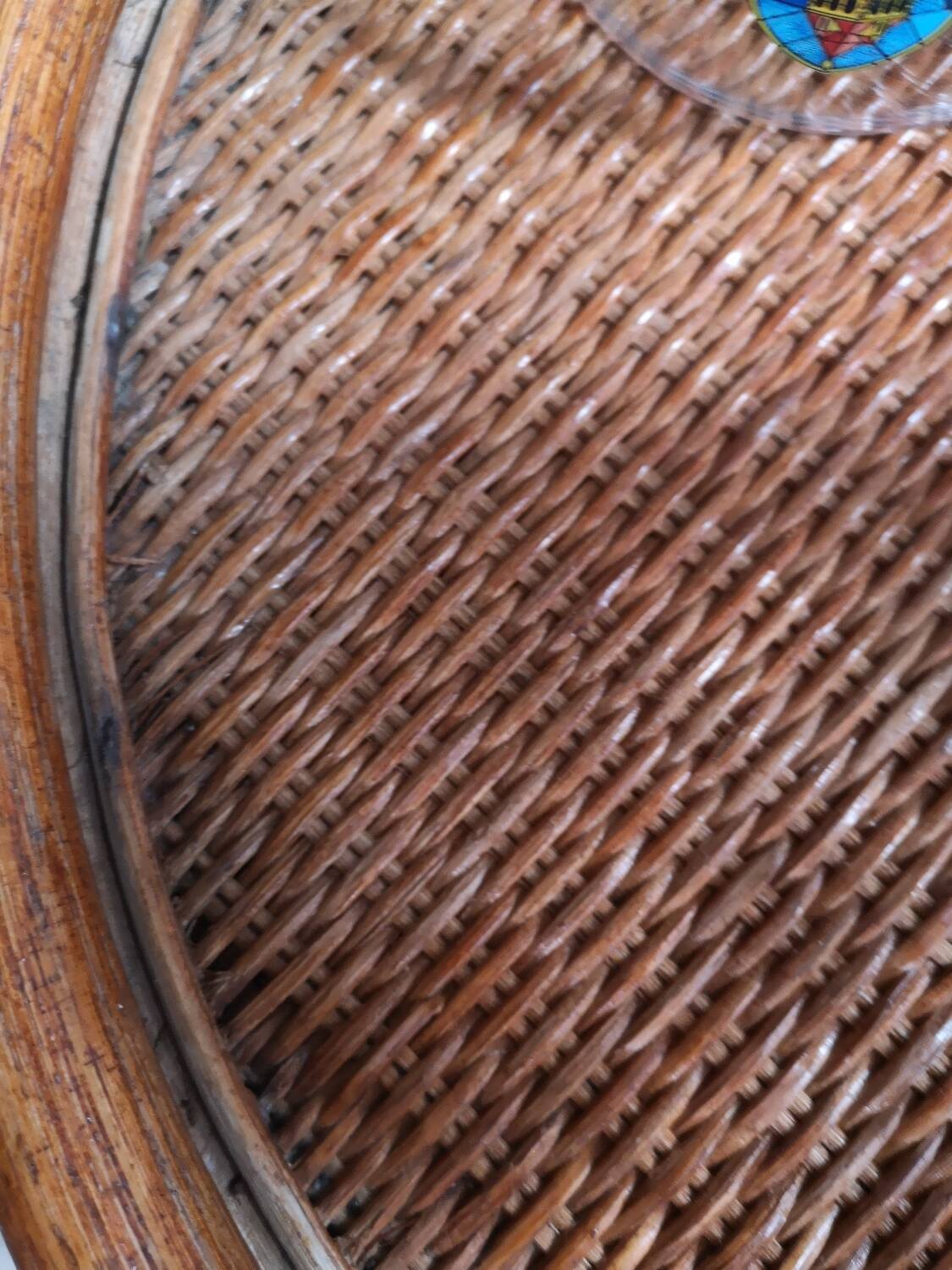 Rattan castor trolley