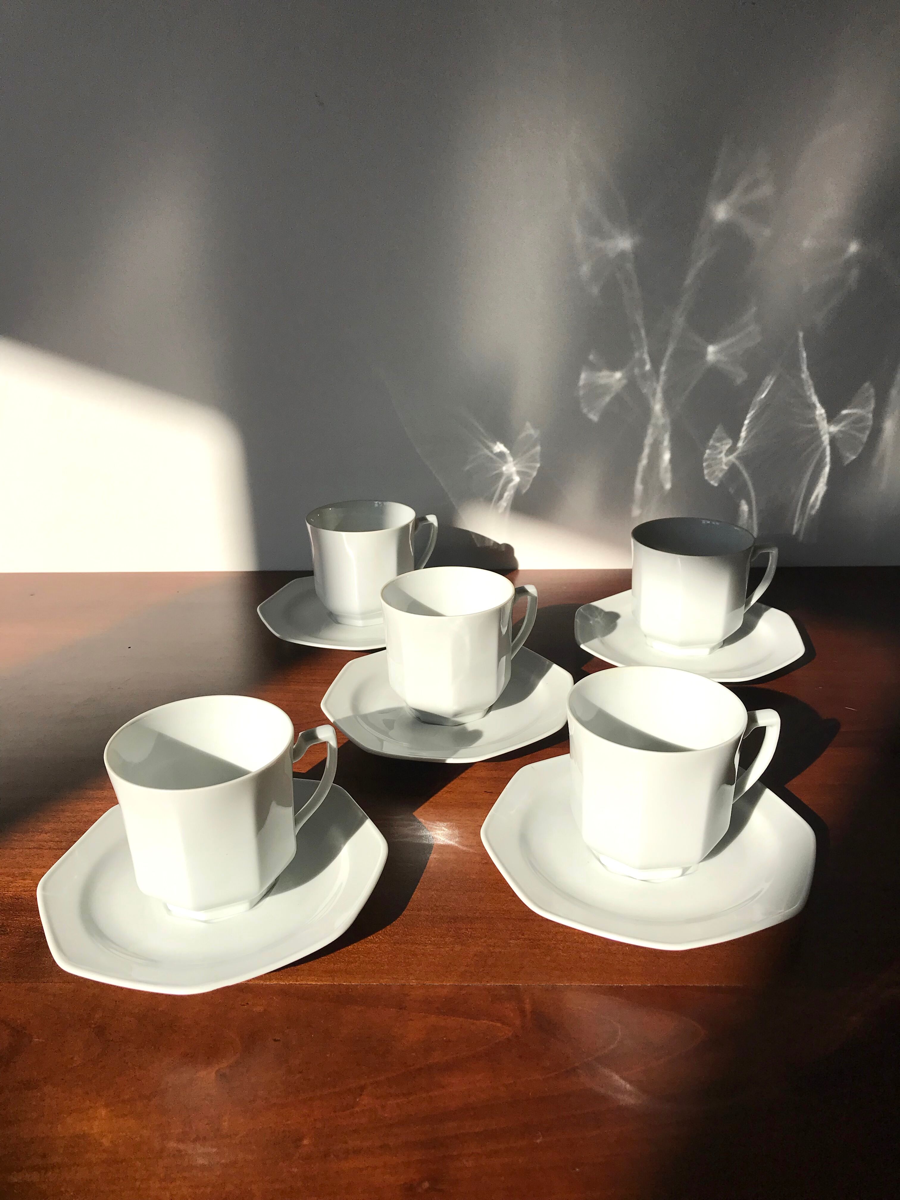 5 Cups of tea and Limoges sub-cups
