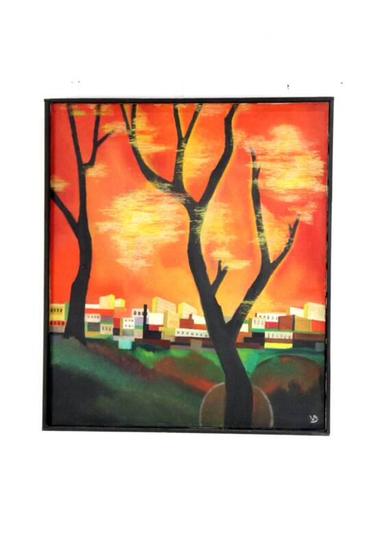 Painting 'Aftenrode' - mid century modern / 70's abstract