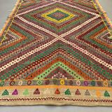 Large Vintage Turkish Kilim Rug 330x193 cm Wool Jajim Kelim