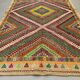 Large Vintage Turkish Kilim Rug 330x193 cm Wool Jajim Kelim