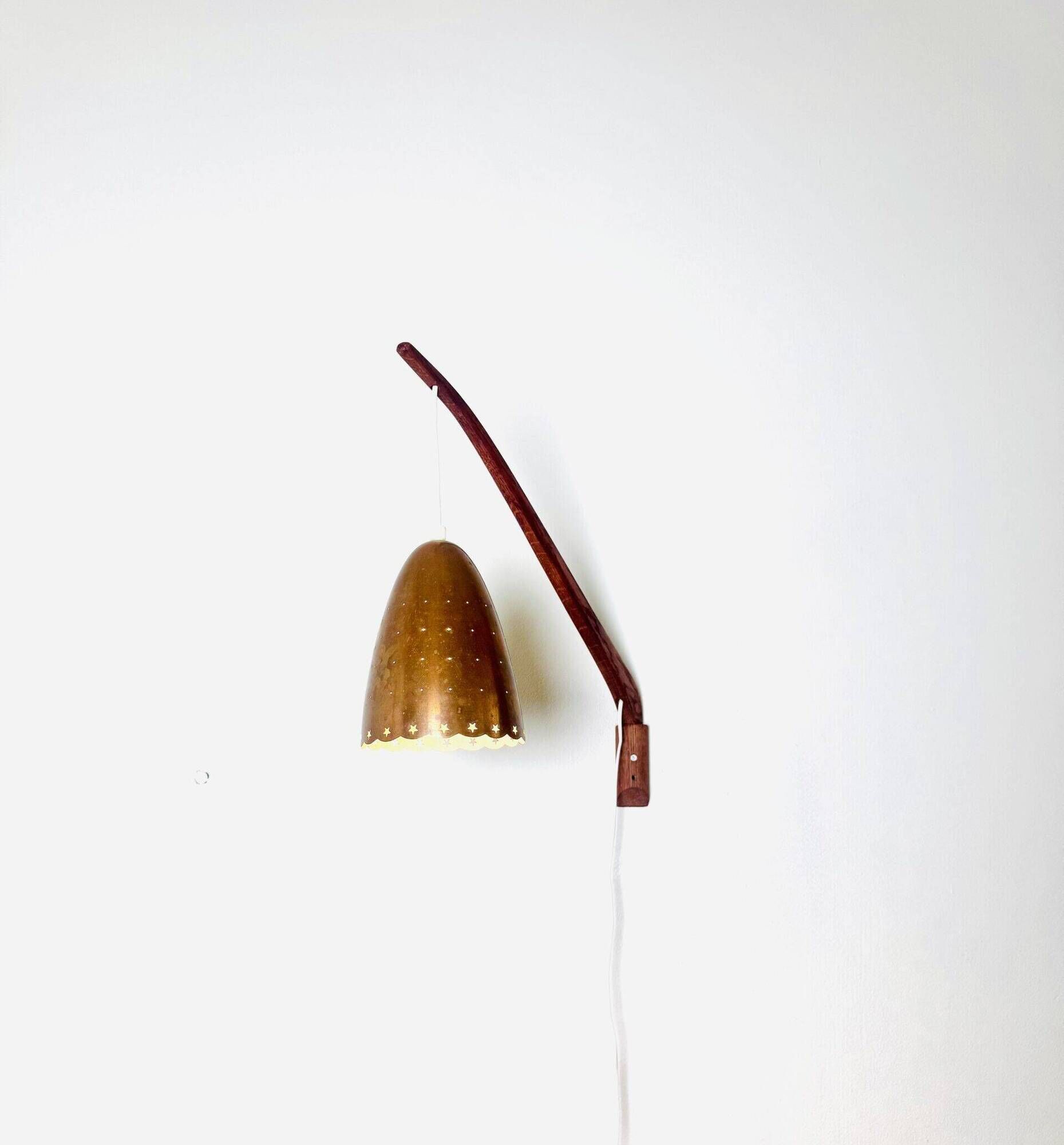 Swivel-Arm Perforated Brass Wall Lamp By Hans-Agne Jakobsson For Markaryd, Sweden, 1960S