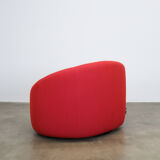 Red Pumpkin chair and ottoman by Pierre Paulin for Ligne Roset