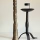 Pair of Brutalist Vintage Steel Candlesticks