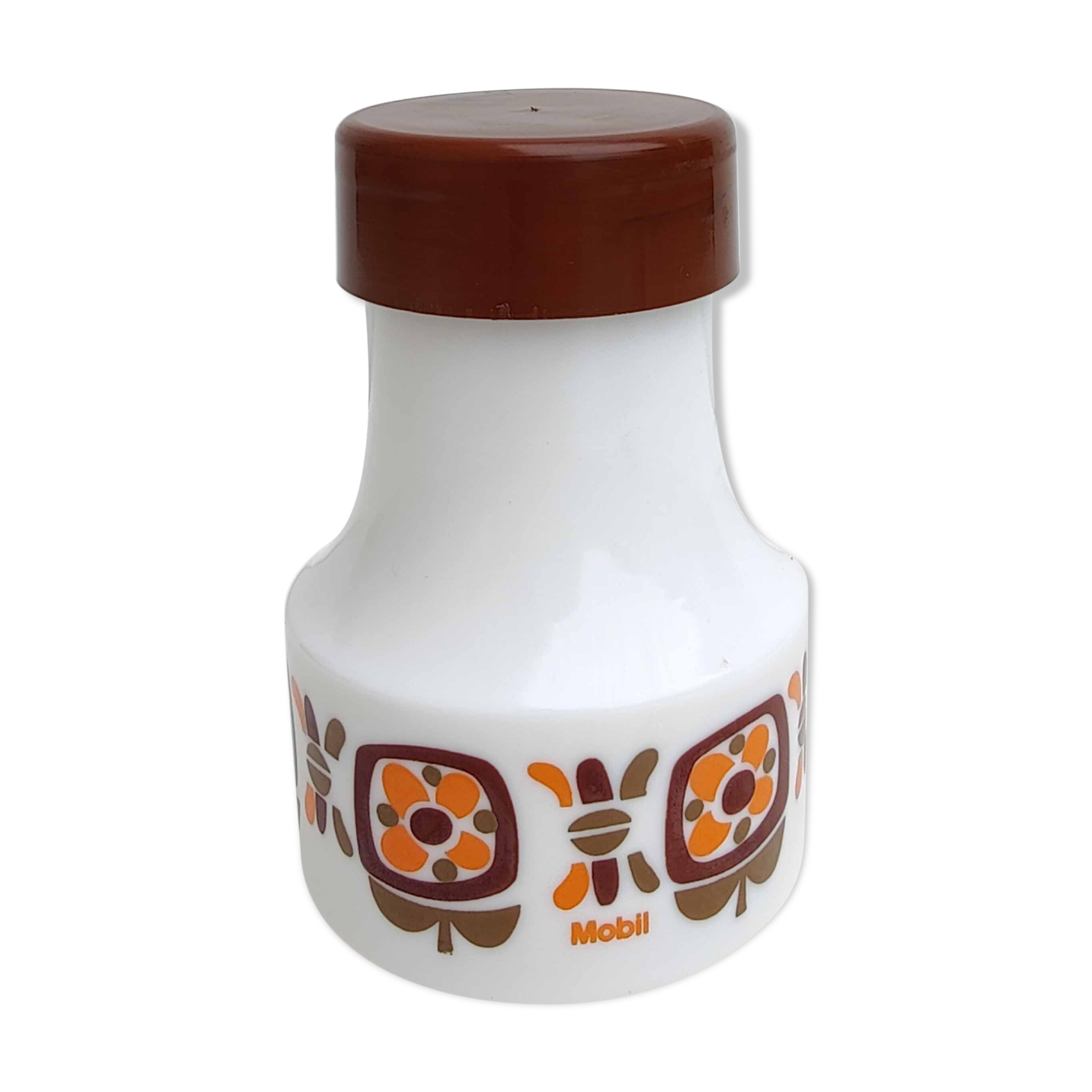 mustard pot Mobil orange
