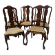 Set of eight Dutch marquetry chairs from the 19th century.