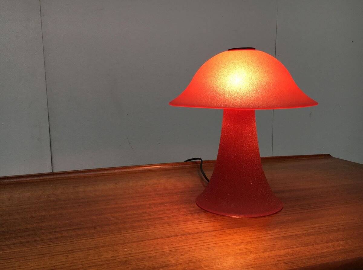 Vintage glass mushroom table lamp