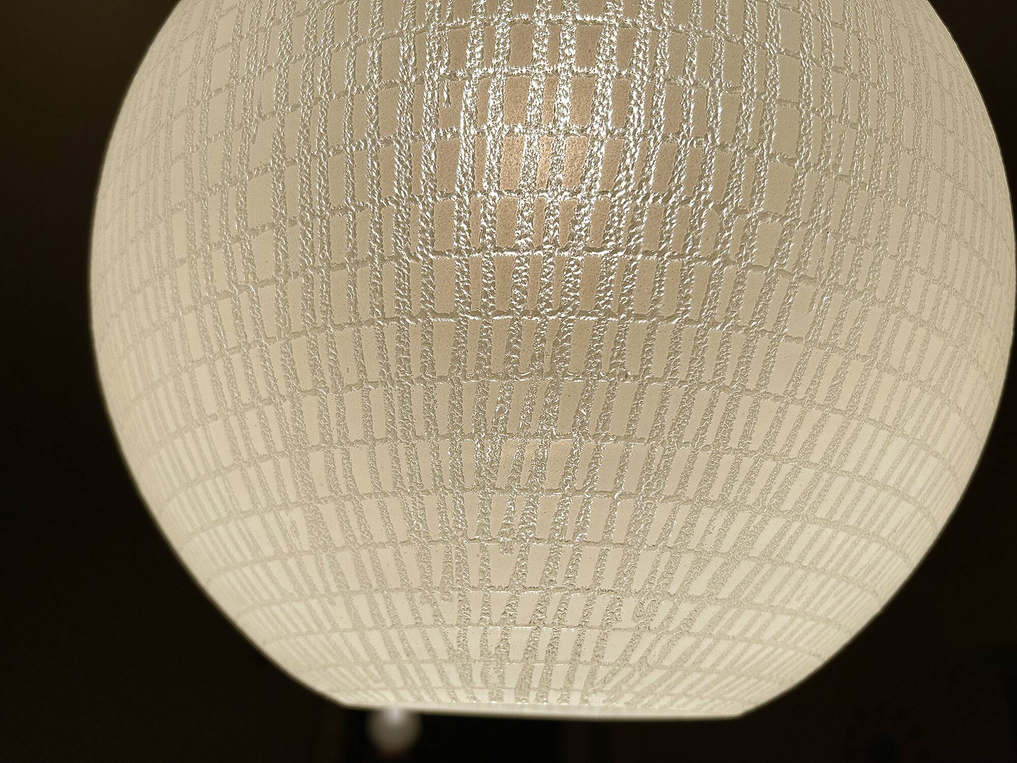 Large vintage glass ball pendant light, 60s