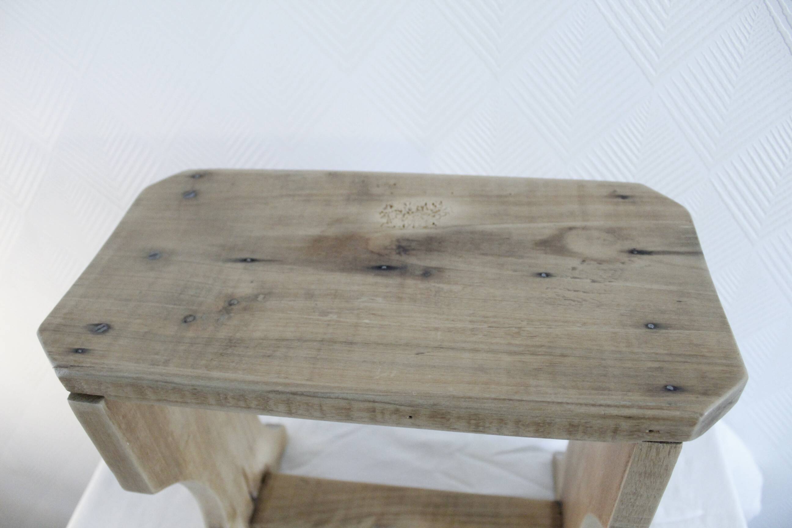 Small renovated solid wood bench