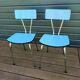 Paire de chaises en formica bleu