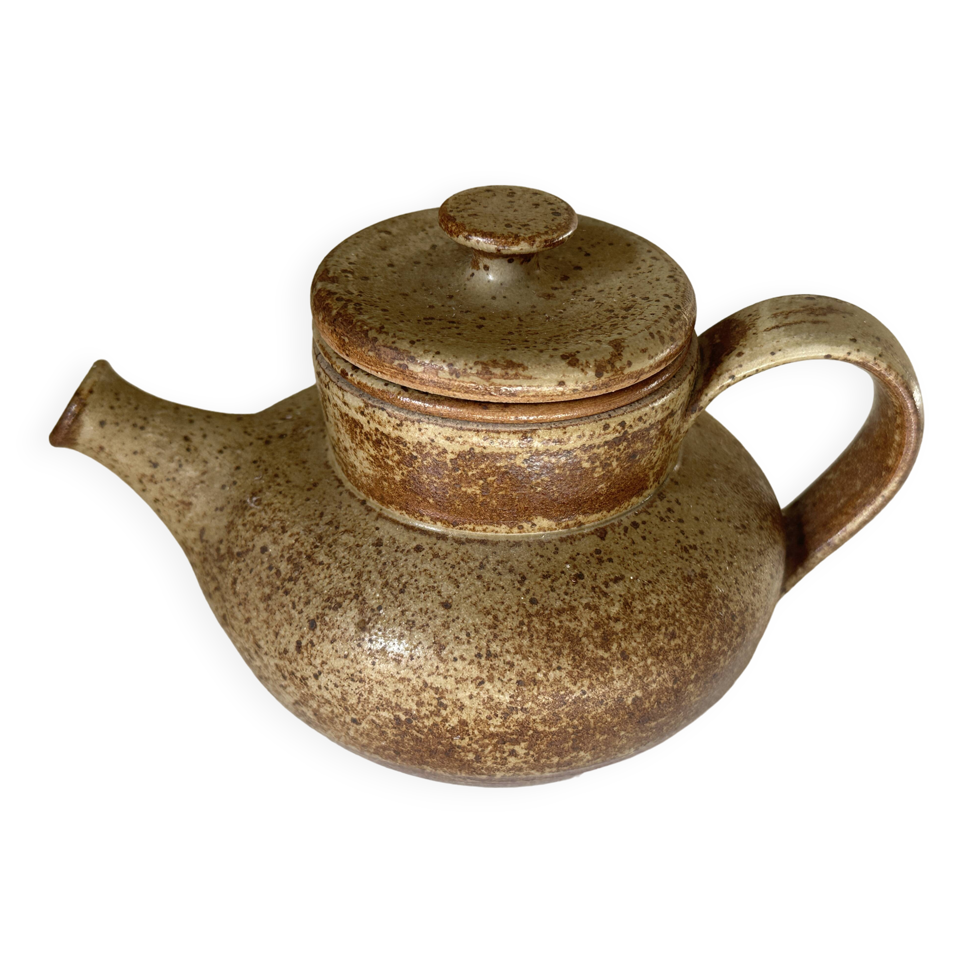 Vintage 60s signed stoneware teapot