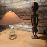 Art Deco Table Lamp - Brass Base Glass