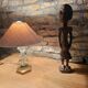 Art Deco Table Lamp - Brass Base Glass