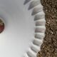 Vintage white scalloped opaline glass pendant lampshade