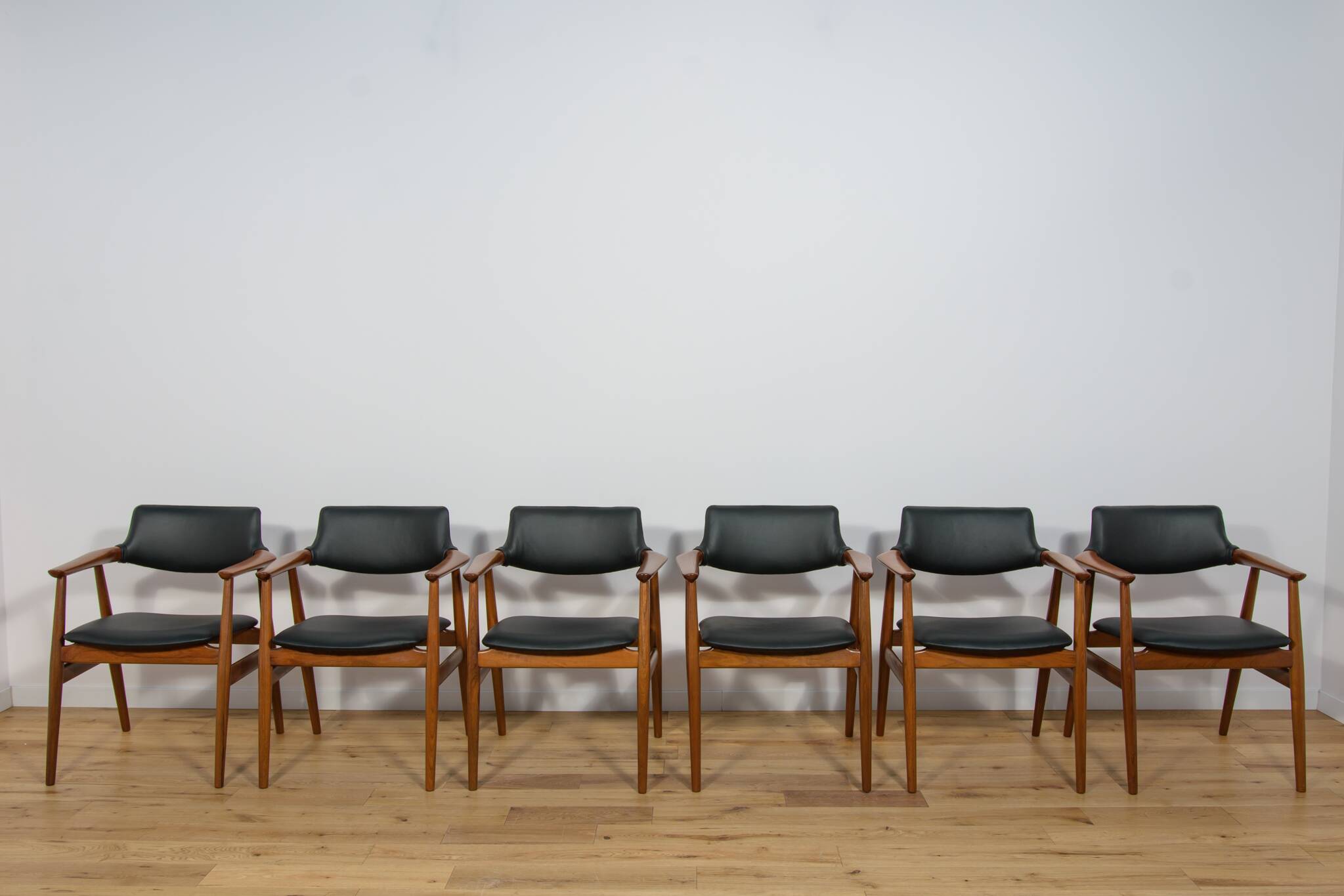 Mid century Teak Dining Chairs Model GM11 by Svend Åge Eriksen for Glostrup, 1950s, Set of 6