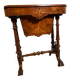 A Romantic Victorian Burr Walnut Sewing & Work Table Mid–Late 19th Cen