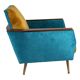 Petrol Golden Danish Retro Easy Chair Club Chair 60s Mid-Century