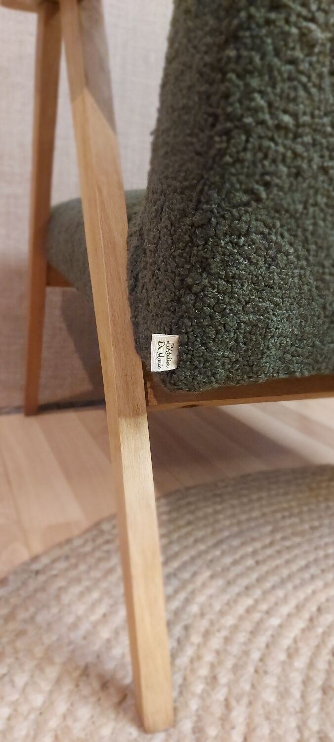 Scandinavian armchair with compass legs