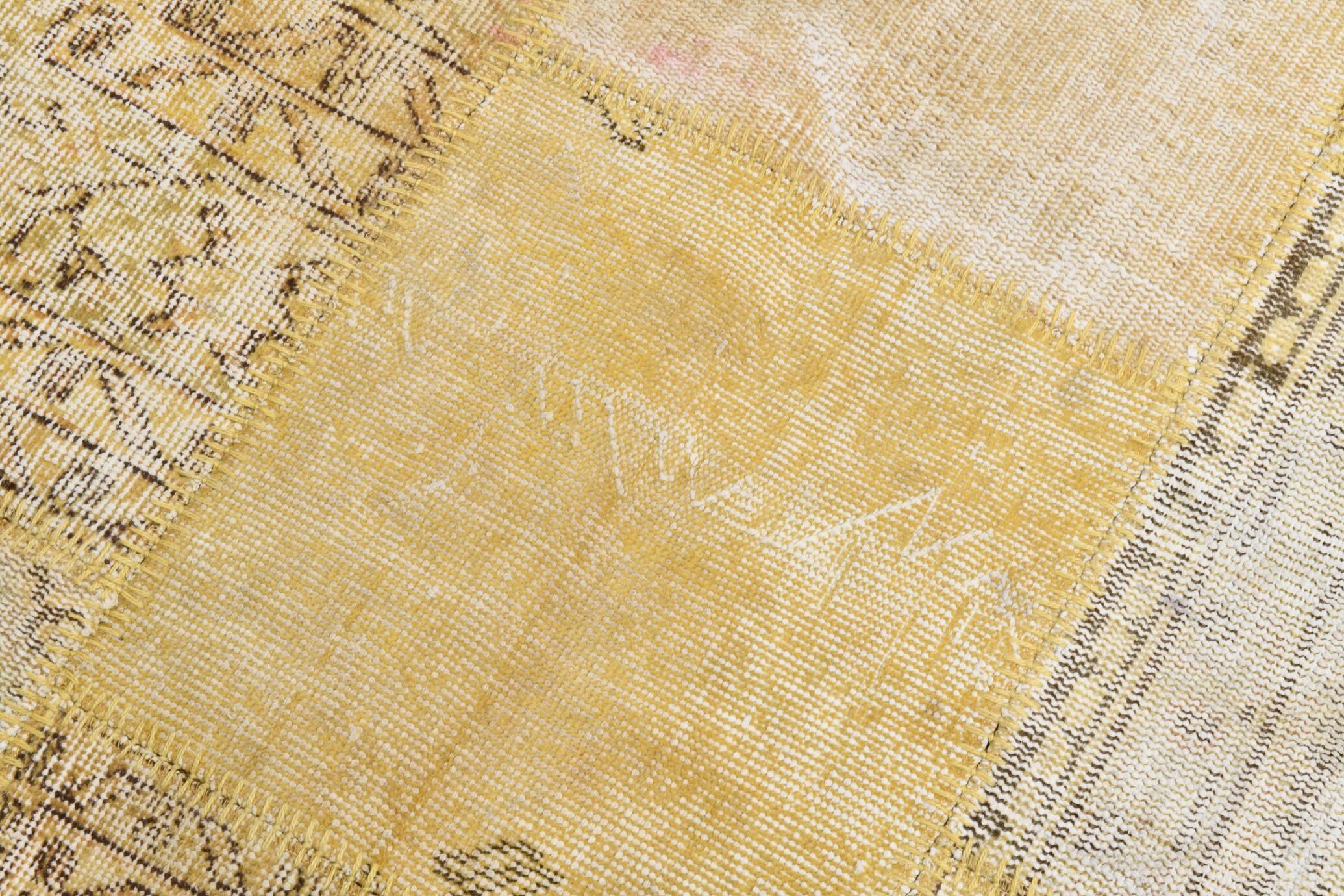 Yellow Mustard Large Vintage Rug, 204x306Cm