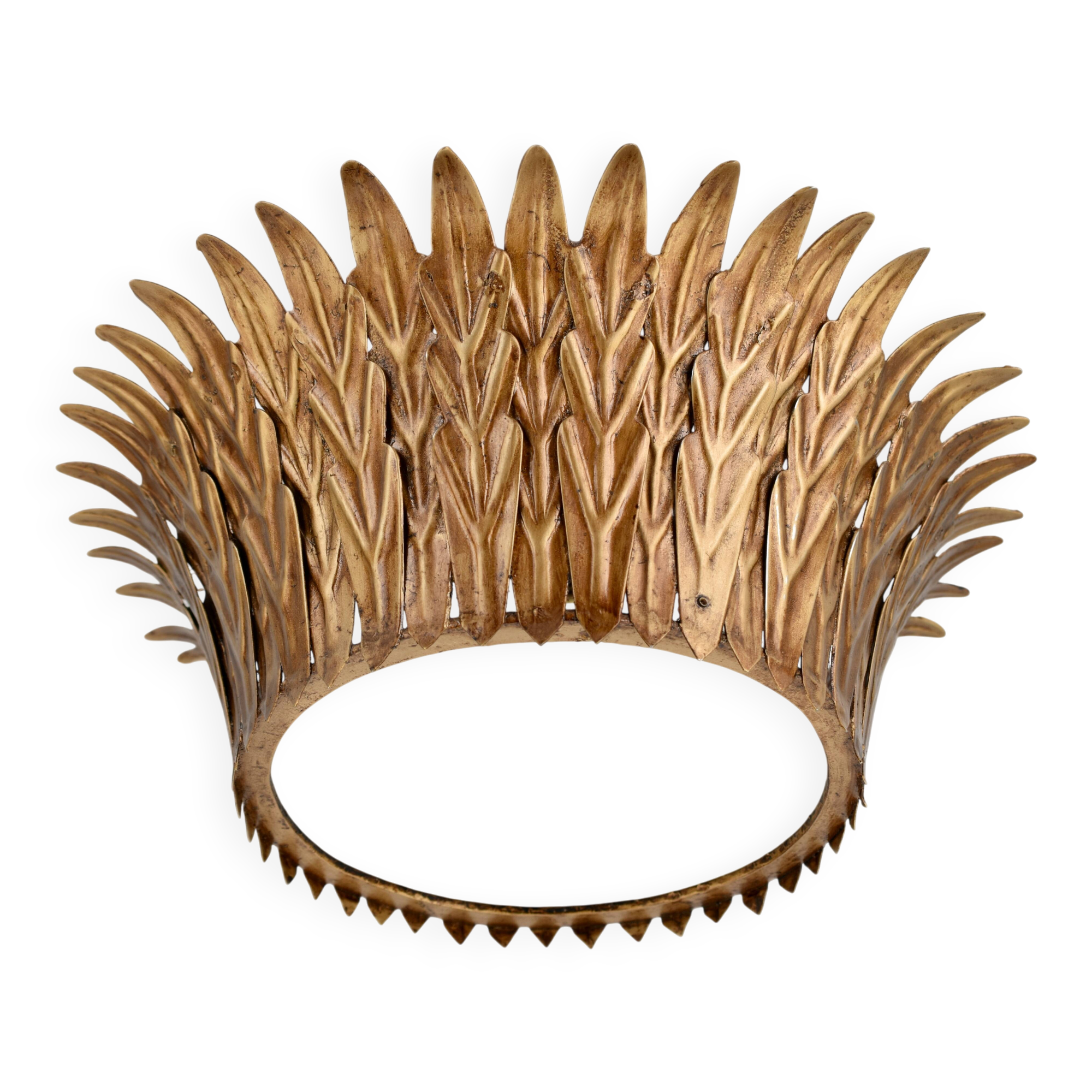 Mid-century Spanish flush mount sunburst