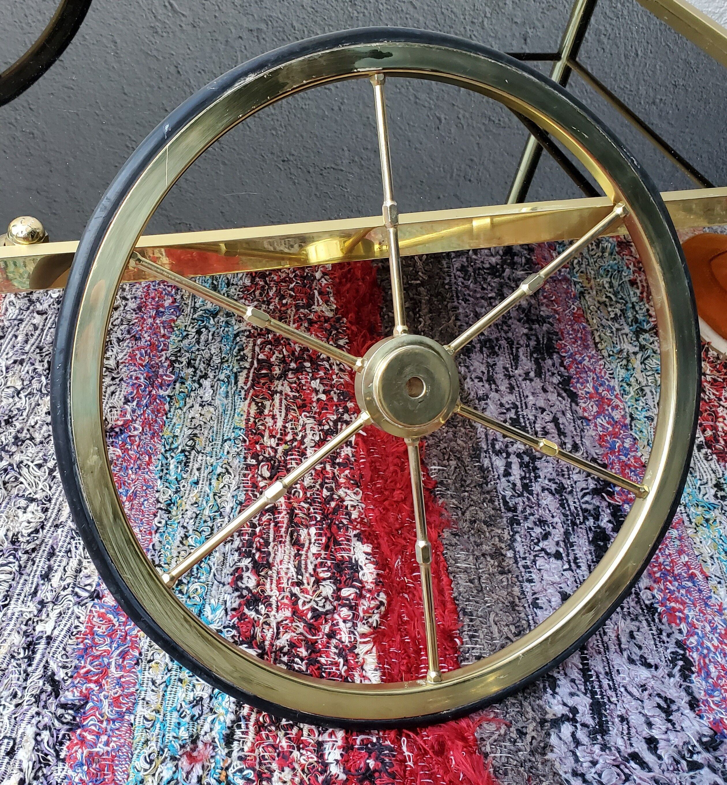 Brass and glass dessert, 60s