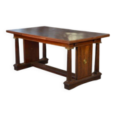 Table art déco avec colonne en acajou massif 1920’s