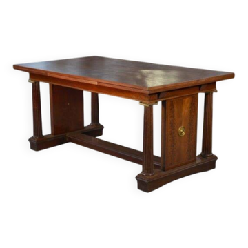 Table art déco avec colonne en acajou massif 1920’s