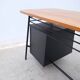 Wooden and metal desk, France 1950