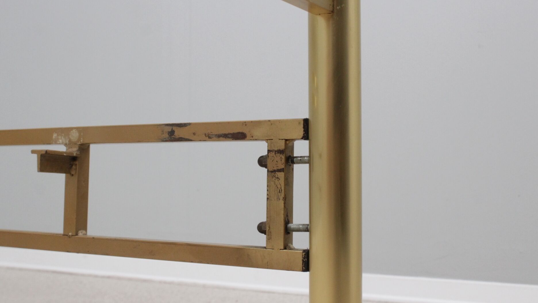 Vintage golden brass bed frigerio 1970s