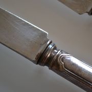12 silver metal dessert or cheese knives